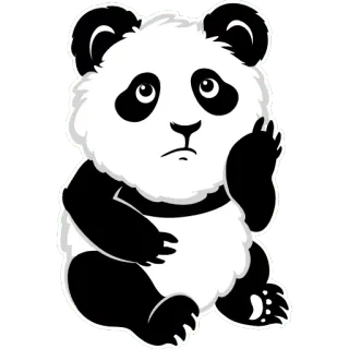 🤔 パンダ, 可愛い, 動物, ステッカー, クマ, 漫画 telegram sticker