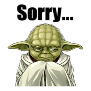 😔 Yoda 尤达, 星球大战, 绝地, 贴纸 telegram sticker