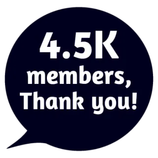❤ 4.5K members, Thank you! danke, mitglieder, community, feier, erfolg, meilenstein whatsapp sticker