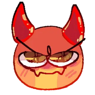 😈 demon, angry, cartoon, devil, horns, red telegram sticker