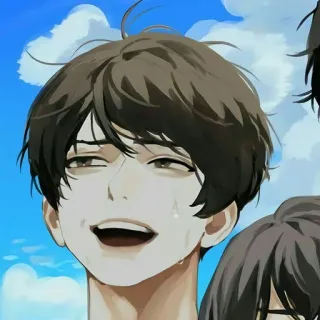 📖 anime, hombre, sonriendo, dibujos animados whatsapp sticker