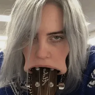 🌊 Billie Eilish Billie Eilish, piosenkarka, celebrytka, ukulele, portret telegram sticker