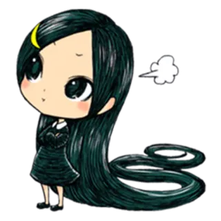 😑 девочка, милый, аниме, чиби, персонаж telegram sticker