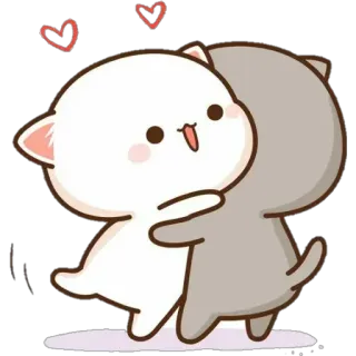 😊 chats, câlin, amour, mignon, dessin animé whatsapp sticker