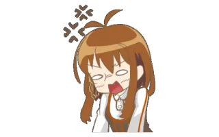 😠 Animé, Fille, En colère, Dessin animé, Chibi, Mignon telegram sticker