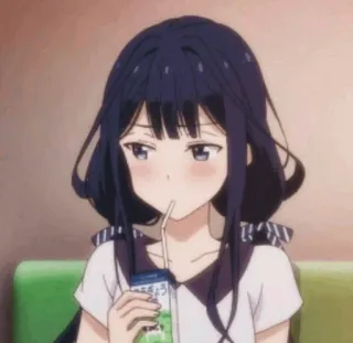 🖇 Anime, Cartoon, Mädchen, Trinken, Strohhalm whatsapp sticker