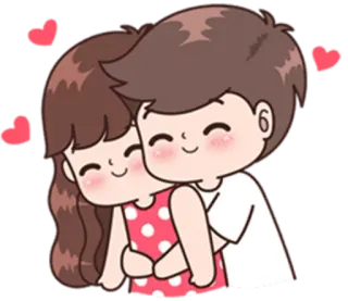 😊 amour, couple, affection, romance, dessin animé telegram sticker