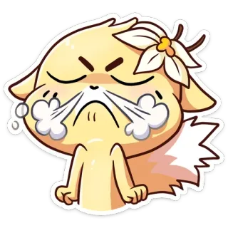 😤 chat, en colère, vapeur, dessin animé, mignon, épuisé telegram sticker