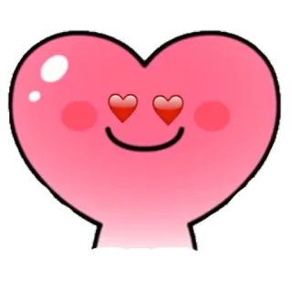 😍 corazón, amor, lindo, kawaii, emoji, dibujos animados telegram sticker