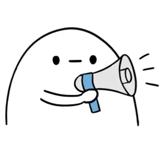 🥚 Blob, Mega fone, Gritando, Anúncio, Desenho animado, Comunicação telegram sticker