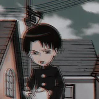 ☕ Levi Ackerman Attack on Titan anime, cartoon, Levi Ackerman, Attack on Titan, manga, tea, cute telegram sticker
