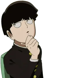 🤔 Shigeo Kageyama Mob Psycho 100 Anime, Mob Psycho 100, Shigeo Kageyama, Pensando, Personaje, Manga telegram sticker
