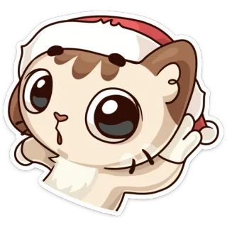 🙂 Katze, Tier, niedlich, Aufkleber, Weihnachten, Weihnachtsmütze telegram sticker