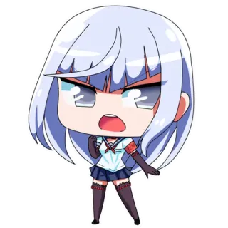 😒 Аниме, Школьница, Чиби, Милый, Злой, Девушка telegram sticker