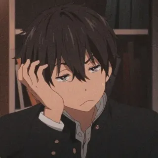 🧊 anime, boy, tired, student, bored telegram sticker