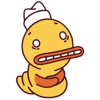 😨 утка, мультфильм, грустный, животное, морская шапка telegram sticker