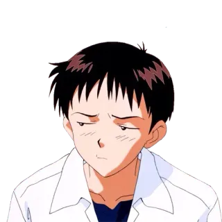 😒 Shinji Ikari Neon Genesis Evangelion Anime, Sedih, Remaja, Karakter, Manga telegram sticker