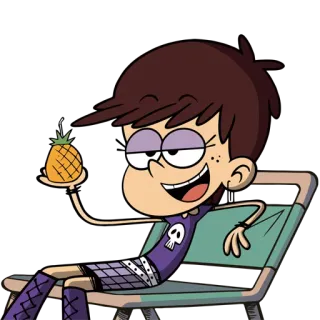 🤤 Luna Loud The Loud House dessin animé, ananas, plage, vacances telegram sticker