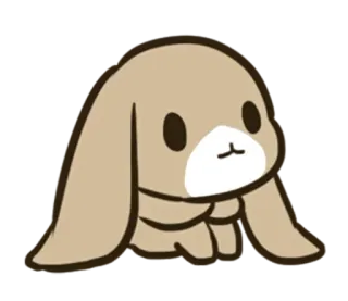 😕 lapin, animal, mignon, kawaii, autocollant, sticker whatsapp sticker