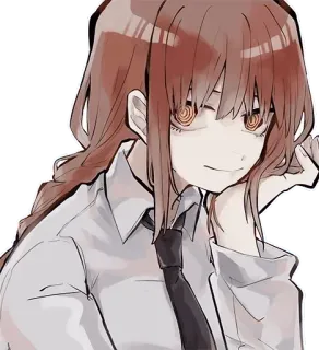 🙂 Makima Chainsaw Man anime, chainsaw man, makima, manga, character telegram sticker