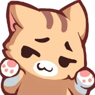 😑 gato, fofo, animal, gatinho, desenho animado, triste, expressão whatsapp sticker