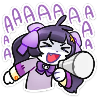 🌟 AAAAAAA กรีดร้อง, โทรโข่ง, การ์ตูน, สีหน้า, อนิเมะ, มังงะ telegram sticker