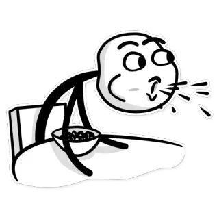 😱 stick figure, vomit, sick, food, eating telegram sticker