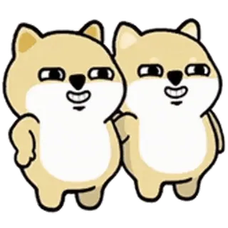 💬 perro, dibujos animados, animal, shiba inu, mono, gracioso telegram sticker