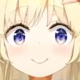 🙃 Anime, Hoạt hình, Tóc vàng, Cô gái, Mắt, Khuôn mặt telegram sticker
