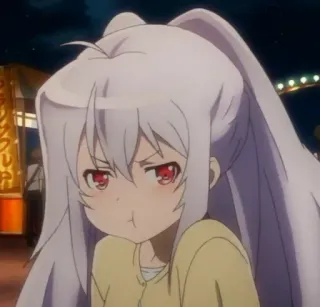 😤 Isla Plastic Memories Anime, Garota, Cabelo longo, Tsundere, Expressão, Plastic Memories telegram sticker