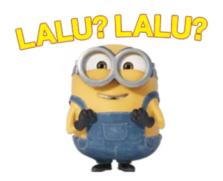 🤔 Minion LALU? LALU? minion, cartoon, funny, meme telegram sticker