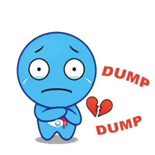 😭 DUMP triste, cuore spezzato, scaricato/a, piangendo, personaggio blu, emozionale, relazione, rifiuto telegram sticker