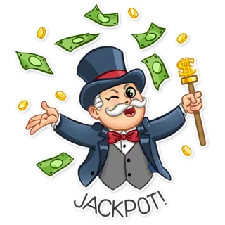 🎉 JACKPOT! Geld, Erfolg, Glück, reich, Dollar, Jackpot telegram sticker