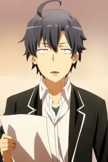 🐠 Hikigaya Hachiman My Teen Romantic Comedy SNAFU Anime, Personaggio, Adolescente, Scuola, Hachiman telegram sticker