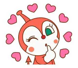 🐼 Anime, Kreskówki, Serca, Słodkie, Mruganie, Urocze telegram sticker