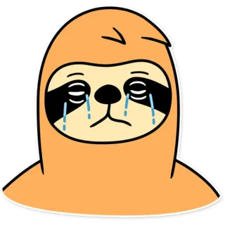 😓 ленивец, плачет, грустный, слезы, животное, мультфильм whatsapp sticker