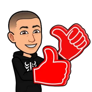 🌟 Kartun, Avatar, Jempol ke atas, Suka, Persetujuan, Positif, Bitmoji telegram sticker