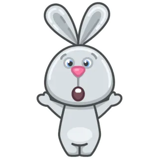 😱 兔子, 兔兔, 卡通, 动物, 可爱, 震惊 telegram sticker