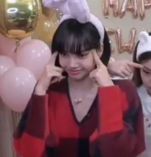 🍔 Lisa Lisa, K-pop, cantora, Blackpink, mulher, idol, orelhas de coelho telegram sticker