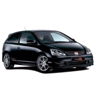 🏎 машина, автомобиль, хэтчбек, черный, Honda, Type R telegram sticker