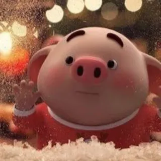 🐽 cochon, mignon, hiver, noël, dessin animé, rouge, festif, vacances telegram sticker