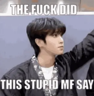 🤨 THE FUCK DID
THIS STUPID MF SAY 밈, 불쾌한, 욕설, 반응, 화난, 텍스트 whatsapp sticker