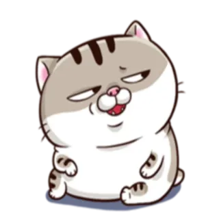 😏 cat, sticker, cute, animal, cartoon, smug, funny telegram sticker