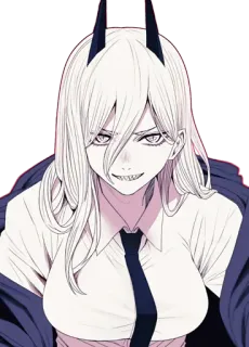 😈 Power Chainsaw Man anime, character, devil, horns, power, chainsaw man telegram sticker