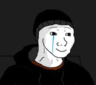 🙂 Wojak meme, sad, crying, expression, face telegram sticker