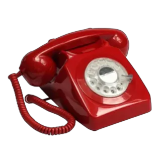 ❤ rotary phone, red phone, vintage, retro, telephone, communication, old phone telegram sticker