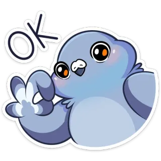 👌 ok chim, bồ câu, ok, đồng ý, dễ thương, động vật telegram sticker