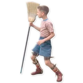 💃 Forrest Gump Forrest Gump, broom, leg braces, running telegram sticker