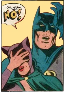 😣 Batman OH, NO...NO! comic book, superhero, cartoon, pop art, character, funny, meme telegram sticker