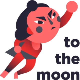 🌝 to the moon lune, fusée, finance, cryptomonnaie, succès, motivation telegram sticker